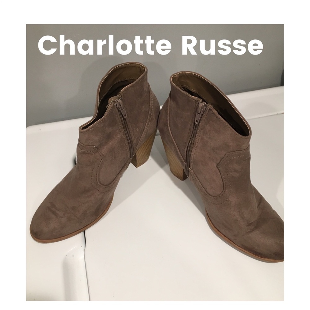 Charlotte Russe ankle boots zip closure Sz 10 fab.